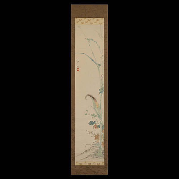 熊代熊斐 柳鵜図｜古美術・掛け軸の販売・買取・鑑定-松本松栄堂