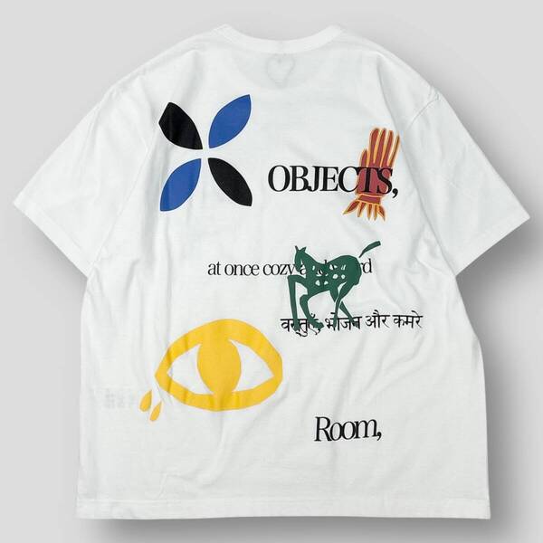 新品 KHOKI / コッキ 25SS Multi-print T-shirt / マルチプリントTシャツ 25ss-t-06 4 ホワイト 半袖 ロゴ グラフィック プリント SSM5455