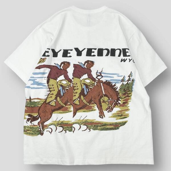 新品 KHOKI / コッキ 25SS Cowboy-print T-shirt / カウボーイプリントTシャツ 25ss-t-07 4 ホワイト 半袖 ロゴ グラフィック SSM5452