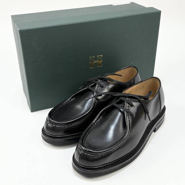 新品未使用 HARROGATE / ハロゲイト 25SS HAMPSTEAD チロリアンシューズ UK7.5 ブラック レザーシューズ 革靴 レースアップ メンズ SSM5518