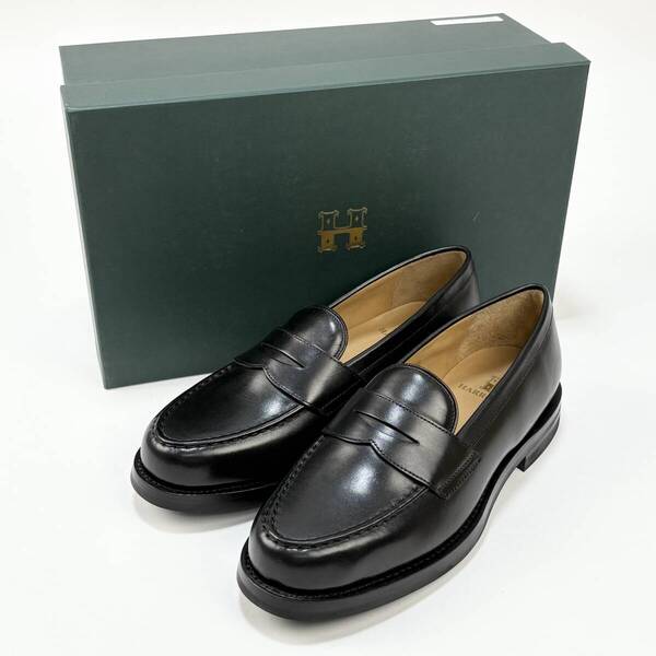 新品未使用 HARROGATE / ハロゲイト 25SS SHOREDITCH ペニーローファー UK7.5 ブラック コインローファー 革靴 レザーシューズ SSM5522