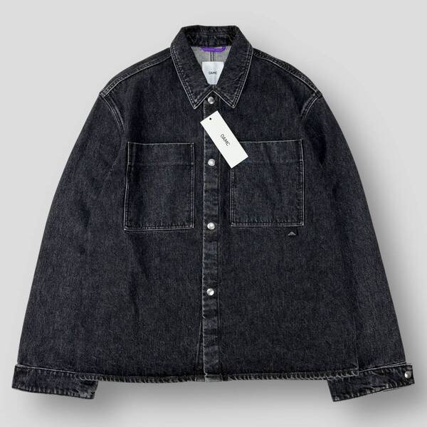 極美品 OAMC / オーエーエムシー 23SS FALESIA SHIRT 23E28OAU05 COT00825 S ブラック 長袖 デニムシャツ ブルゾン SSM5602