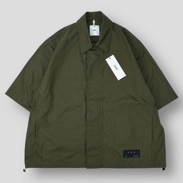 極美品 OAMC / オーエーエムシー 24SS SALLY SHIRT 24E28OAU23 COT00963 M オリーブ 半袖 コットンリップストップ シャツ SSM5603