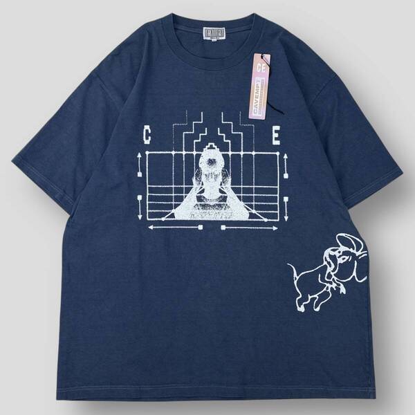 美品 C.E / シーイー 24SS OVERDYE CAUSE AND EFFECT T / オーバーダイ プリントクルーネックTシャツ CES25T26 XXL ネイビー 半袖 SSM5615
