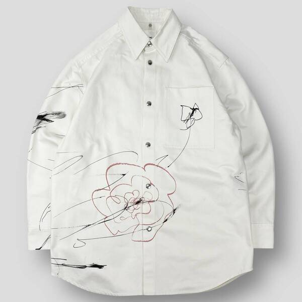 美品 定価22万 OAMC オーエーエムシー 24SS SCRIBBLE TOWER SHIRT 24E28OAU64 COT00982 S アート グラフィックプリント シャツ SSM5620
