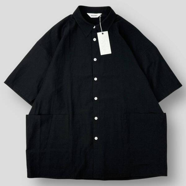 新品未使用 DIGAWEL ディガウェル 24SS Side pocket S/S shirt② サイドポケット ショートスリーブシャツ DWXA051 1 ブラック 半袖 SSM4301