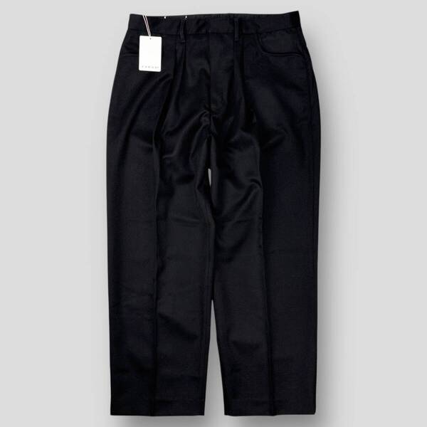 新品 FARAH ファーラー 22AW Two Tuck Wide Tapered Pants Wool 2タックワイドテーパードパンツ ウール FR0202-M4012 W36 ブラック SSM4304