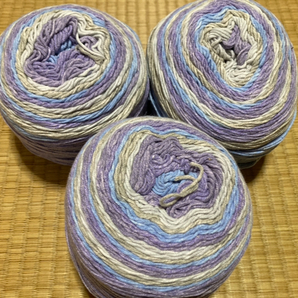 5本撚り 段染めミルクコットン毛糸 3個セット