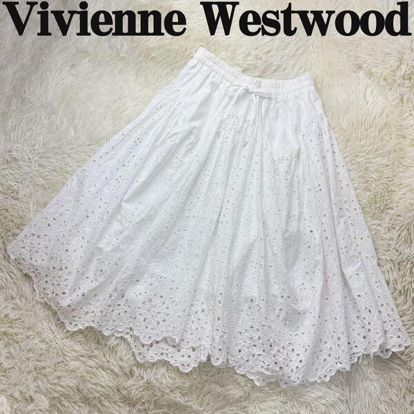 極美品 2024SS Vivienne Westwood ヴィヴィアンウエストウッド レース フレア スカート