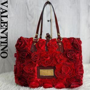 希少 VALENTINO ヴァレンティノ ローズ フラワー トートバッグ