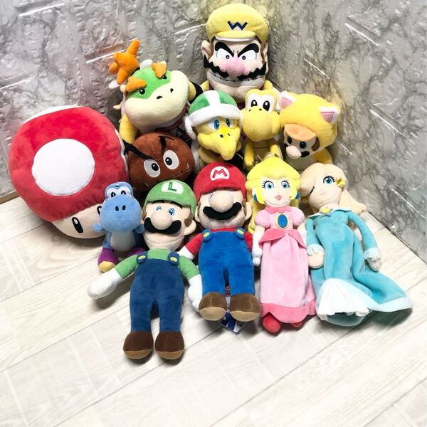 マリオ.ルイージ.ピーチ.ロゼッタ.ワリオ.ノコノコ.スーパーキノコ.クッパJr..ネコマリオ.ハンマーブロス.ヨッシー.クリボー★ぬいぐるみ