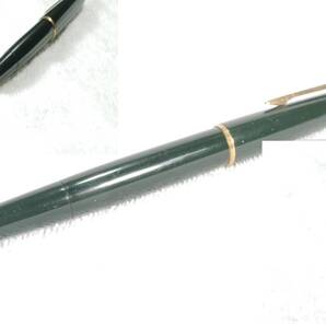 【質問欄より値下げ交渉可】中古・可動品・モンブラン吸入式万年筆グリーン色・ペン先細字・金585(K14)No.320