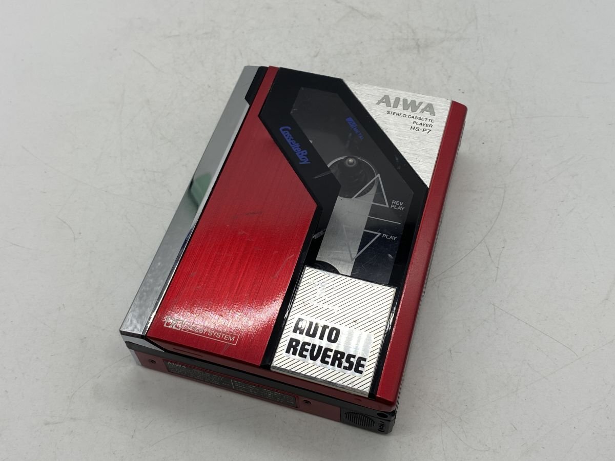 AIWA HS-P7 カセットプレーヤー レッド Yahoo!オークション -「aiwa hs-p7」の落札相場・落札価格