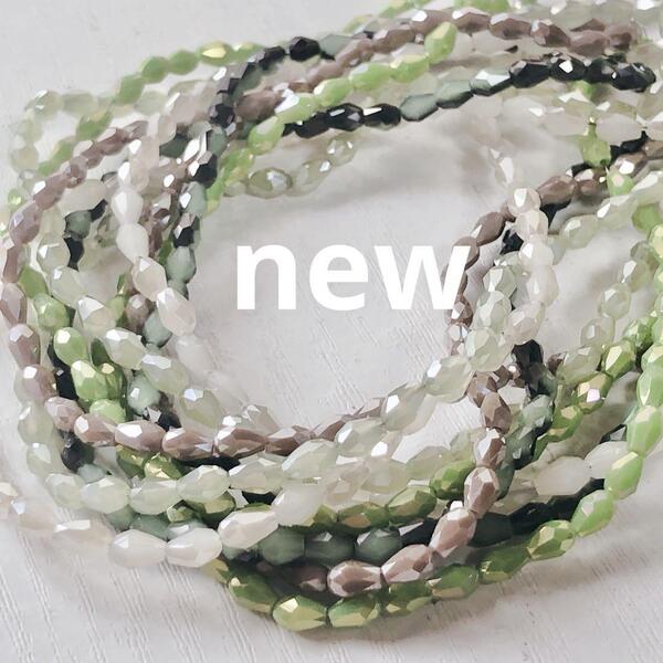 cp030/new!ガラスビーズ◇しずく型 約3×5mm 5連