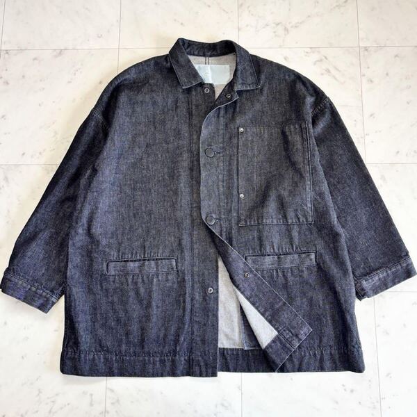 希少 Dulcamara ドゥルカマラ ビッグポケット デニム ジャケット Gジャン ワイド カバーオール サイズ0 ユニセックス メンズ 日本製