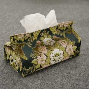DXティッシュケース 花かご 緑 グリーン ティッシュカバー