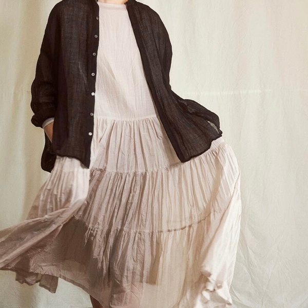 suzuki takayuki ティアードドレス ワンピース tiered dress リネン A231-12