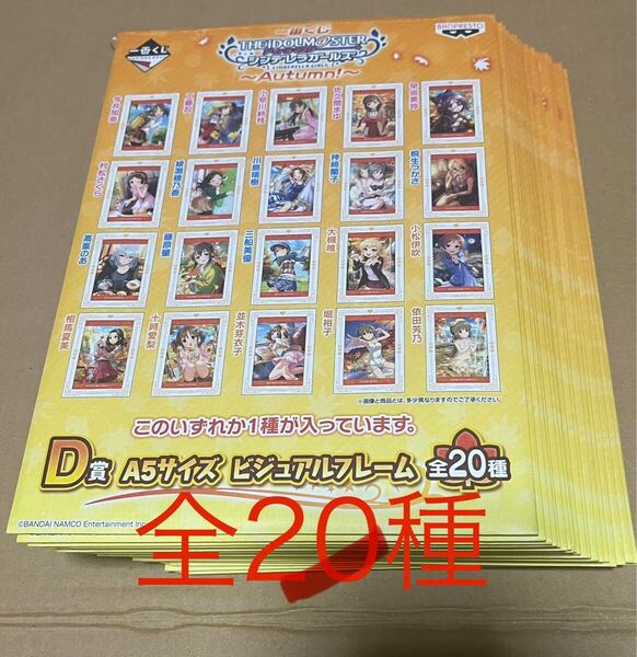 コンプ20種 アイドルマスター シンデレラガールズ 一番くじ ビジュアルフレーム デレマス D賞