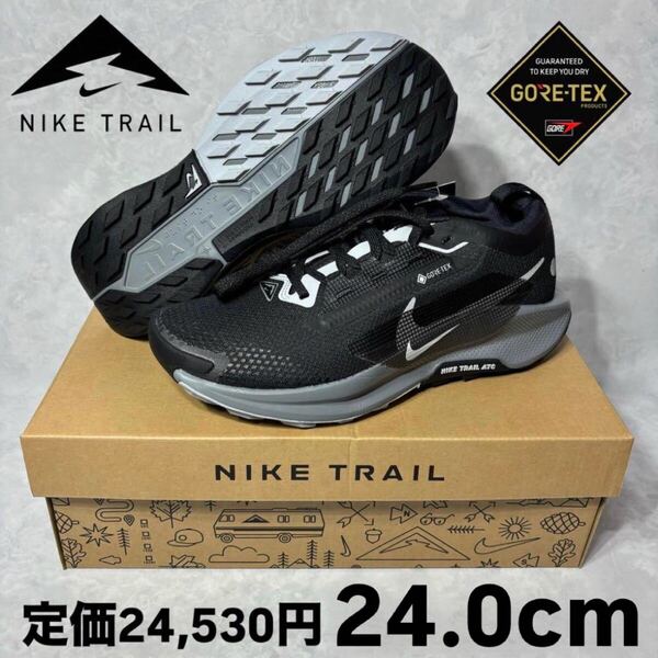 ナイキ W ペガサス トレイル5 ゴアテックス ブラック クールグレー 24.0 FQ0912-001 ウォーキング ランニング
