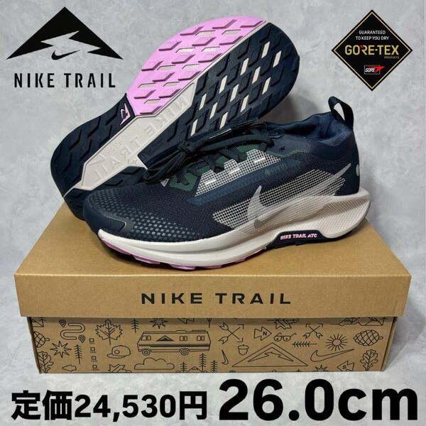 ナイキ W ペガサス トレイル 5 ゴアテックス アーモリーネイビー 26.0 FQ0912-400 防水 雨靴 レインシューズ ランニング スニーカー