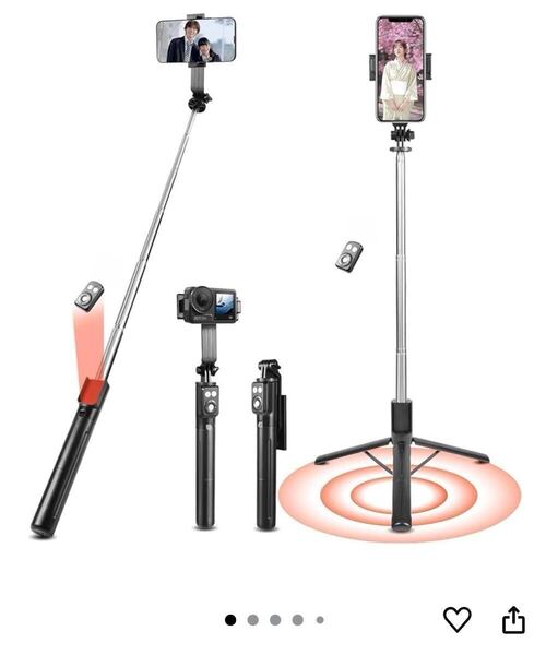 自撮り棒 VIdobole【軽量&安定の三脚付きセルカ棒】スマホスタンド スマホ 三脚 防風設計 iPhone/Android/カメラ対応
