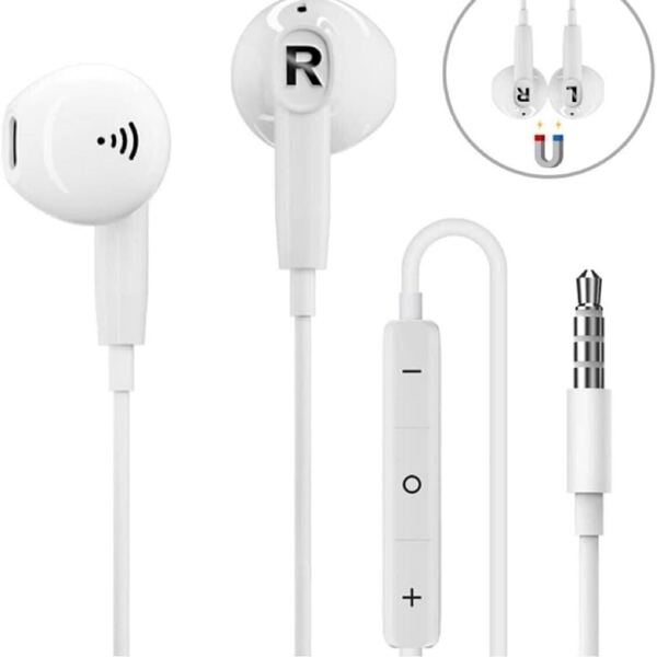 改良型 イヤホン 有線 イヤホン マイク付き HIFI音質 3.5mmジャック 磁気設計 絡み防止 ノイズキャンセリング 通話対応