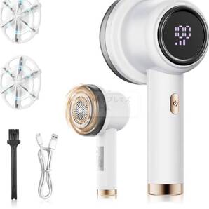 毛玉取り 電動 毛玉クリーナー 毛玉取り器 安全装置 パワーカッター 液晶ディスプレイ パワフルな6枚刃 3段階のスピード調整