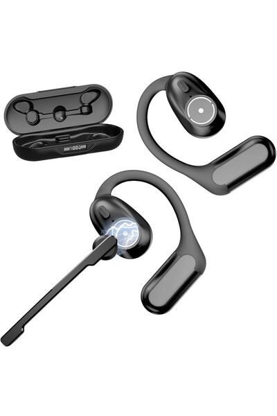 Earaku(イアラク) MicCuff Bluetoothヘッドセット【ビジネスエリート向け・脱着式マイクオープンイヤー型】Bluetooth5.4 通話用イヤホン