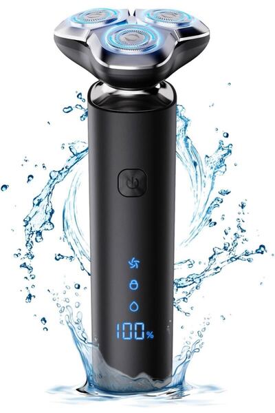 2024新登場】シェーバー メンズ 髭剃り 電動 360°回転式 LEDディスプレイ IPX7防水 お風呂 乾湿両用 長持ちバッテリー 軽量