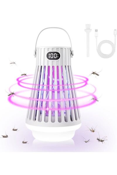 電撃殺虫器【2025年夏革新版&薬剤不用光源誘引電撃駆除】コバエ取り 虫除け 捕虫器 電気蚊取り器 殺虫機 LED誘虫灯 大容量3000mAh