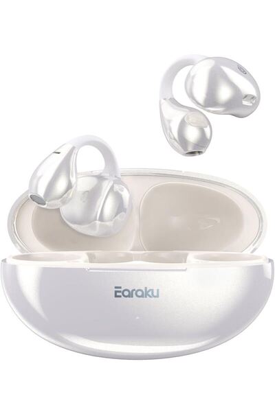 【音質至上主義・アクセ感覚のイヤーカフ型】 Earaku (イアラク) SoundClip ワイヤレスイヤホン オープンイヤー イヤホン ホワイト)
