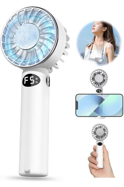 ハンディファン 携帯扇風機 【12枚羽根 -16℃瞬間冷却 2025革新型】冷感プレート付き 首掛け扇風機 小型 超軽量 強力 usb充電式ミニファン
