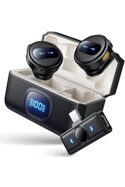 【2025業界新型】ピンマイク ワイヤレス iPhone/iPad/Android/PC対応 2人同時使用 瞬時接続 360°集音 Vedcpel ワイヤレスマイク 収音録音