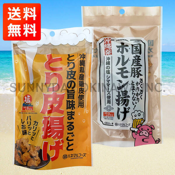 とり皮揚げ ホルモン揚げ 食べ比べ 2袋(各1袋)セット ハネマルフーズ 鶏皮 おつまみ 沖縄旅行 沖縄お土産
