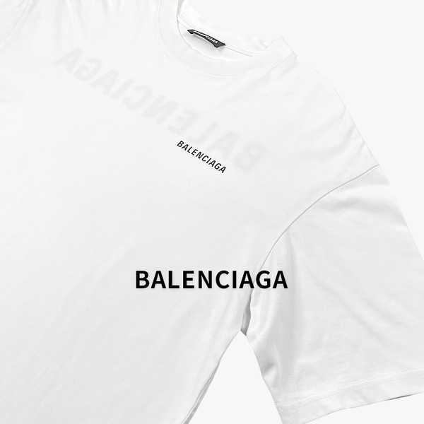 BALENCIAGA バレンシアガ / 20SS / ルーズ オーバーサイズ / バックロゴ 半袖 Tシャツ / コットン / ホワイト / 612966 / メンズ トップス