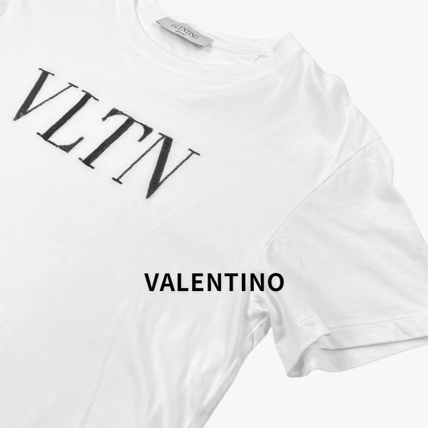 VALENTINO ヴァレンティノ / 20SS / VLTN スパンコール ロゴ 半袖 Tシャツ / コットン / ホワイト / UB3MG08P5RP / レディース トップス