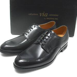 ヴィア カミーノ via cammino VC8047 本革ビジネス紳士靴 25.5cm 【新品】外羽根Uチップ ブラック