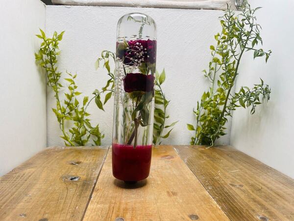 水中花シフトノブ 円柱型 薔薇とかすみ草