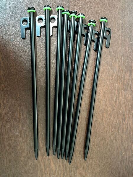 スチールペグ 30cm 8本 蛍光ゴム付き