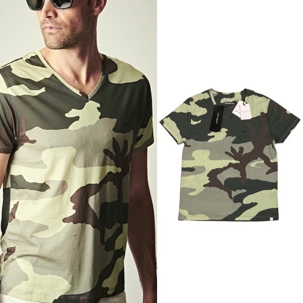 新品2.8万 20SS 1piu1uguale3 × DEREK ROSE NARROW V-NECK Tシャツ ウノピゥウノウグァーレトレ AKM wjk ジュンハシモト