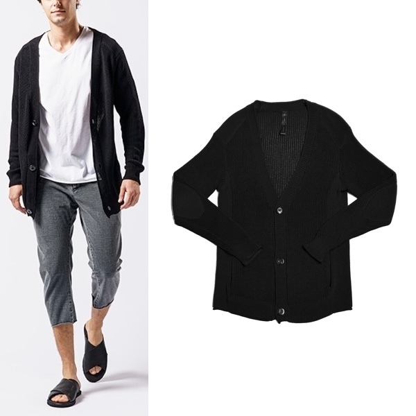 新品3.3万 23SS wjk elbow patch cardigan ニット ジャケット カーディガン AKM ジュンハシモト 1piu1uguale3