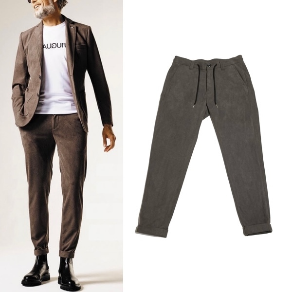 一度着5.5万 22AW 1piu1uguale3 ECO SUEDE ACTIVE SLACKS エコスエード スラックス パンツ ウノピゥウノウグァーレトレ AKM