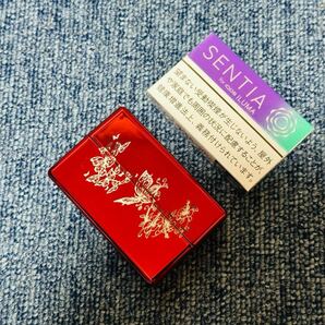 IQOS ヒートスティック ケース アイコス ヒートスティック専用 メタリックケース バタフライ レッド