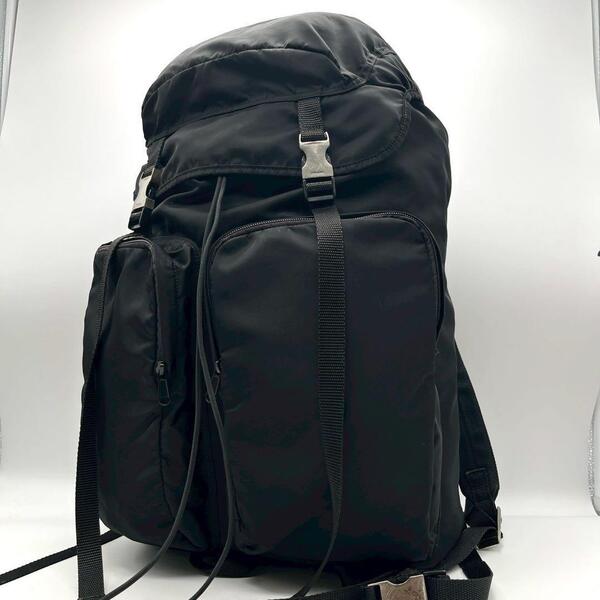 プラダ V136 リュック バックパック 三角ロゴ ナイロン ブラック PRADA ブラック 黒 トライアングル