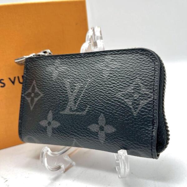 現行未使用級RFID ルイヴィトン モノグラム エクリプス ポルトモネ ジュール コインケース ブラック 黒 PVC メンズ Louis Vuitton