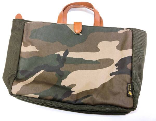 【1871】 ハンティングワールド トートバッグ 迷彩柄 ナイロン キャンバス レザー Made In Italy HUNTING WORLD ビジネスバッグ ブランド