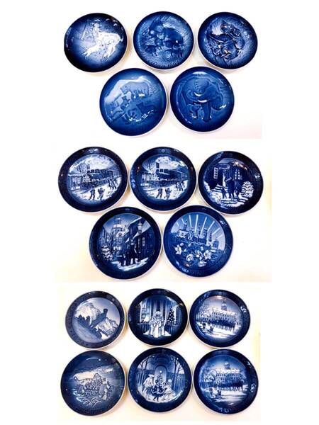 【2045】 ★未使用品★ ロイヤルコペンハーゲン イヤープレート 16枚 おまとめ ROYAL COPENHAGEN 1980年代 1990年代 2000年代 ブランド