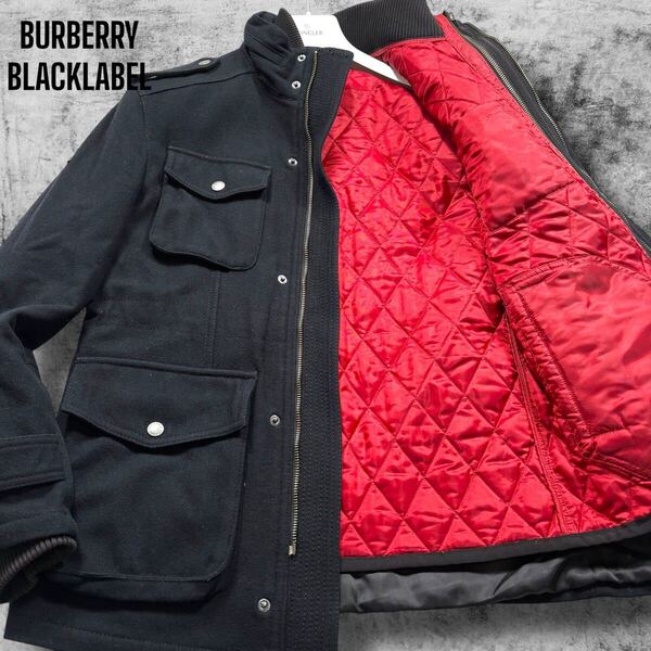 極美品/2way/M◎バーバリーブラックレーベル M-65 独立ライナー ミリタリージャケット ブルゾン ライダース BURBERRY BLACKLABEL ネイビー