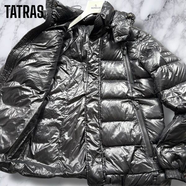 極美品/19AW◎ タトラス ディオメデ ダウンジャケット 光沢 シャイニー 2way ロゴワッペン ブラック 黒 TATRAS DIOMEDE メンズ M/02