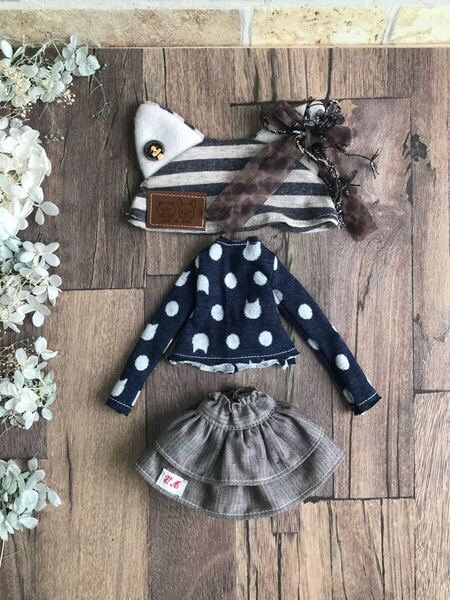 ブライスさんのお洋服 黒猫ちゃん ワンピース* アウトフィット * 洋服 * Blythe * ブライス サイズ